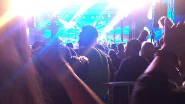 人们在晚间音乐会上玩得很开心视频素材