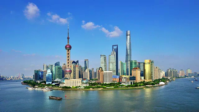 4K延时:上海天际线全景视频素材