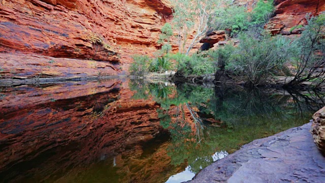 在国王峡谷的伊甸园水坑，北领地，澳大利亚视频素材