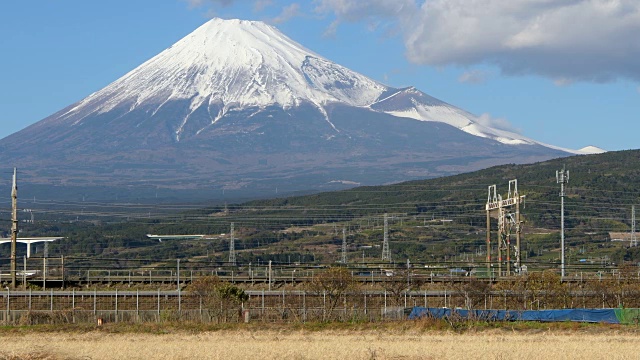 富士山与子弹头列车(新干线)视频下载