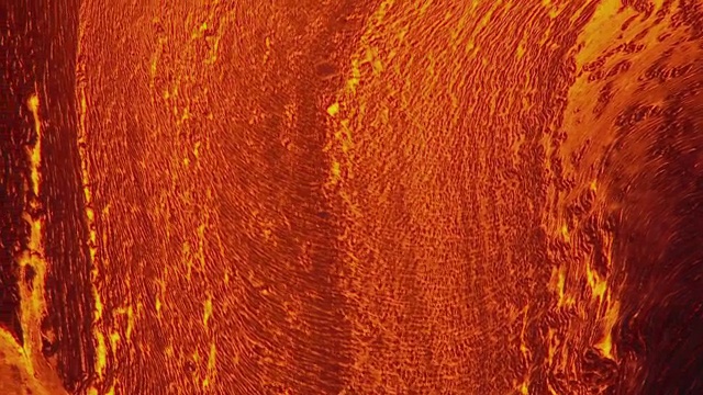 夏威夷火山国家公园的热熔岩鸟瞰图。视频下载