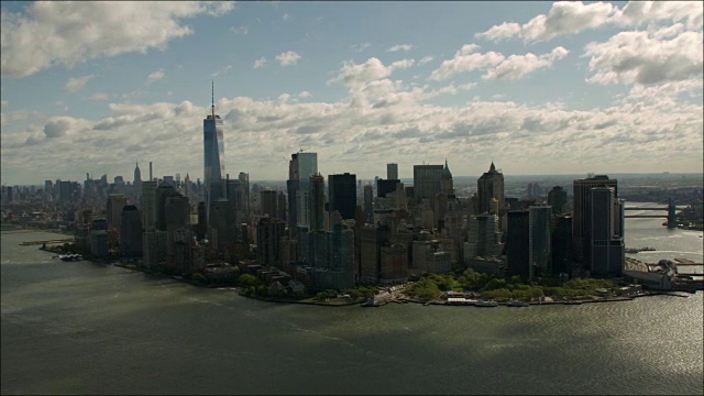 俯瞰纽约市中心曼哈顿朝北视频素材