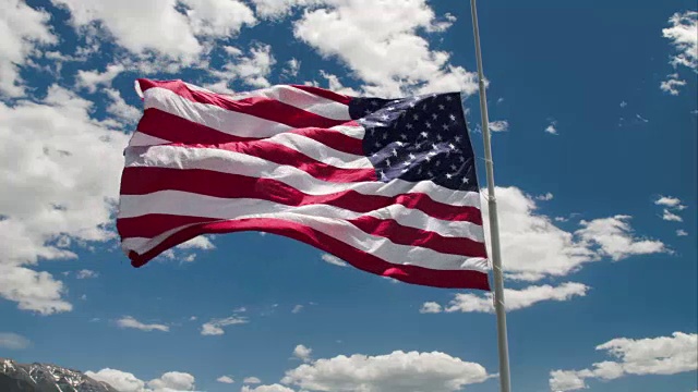 无人机拍摄的美国国旗视频素材