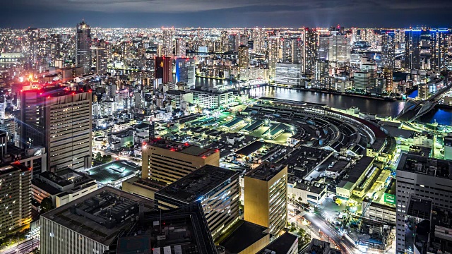 T/L WS HA Downtown Tokyo at Night /日本东京视频素材