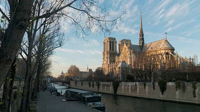 巴黎圣母院。视频素材