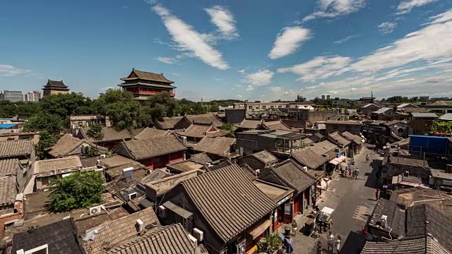 北京的鼓楼和胡同视频下载