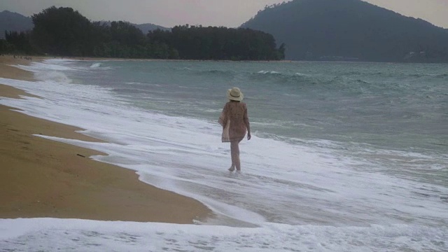 沙滩上的女人视频素材