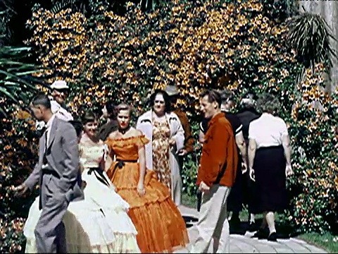 1956年柏树花园滑水表演视频素材