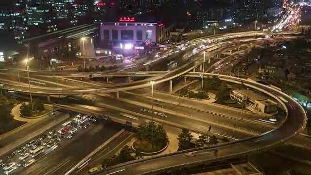 北京地铁WS HA TU，繁忙道路交叉口鸟瞰图视频素材
