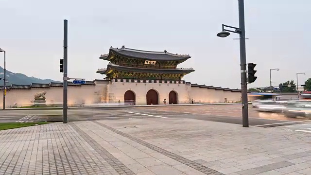 光华门广场景福宫日景至夜景(热门旅游景点)视频素材