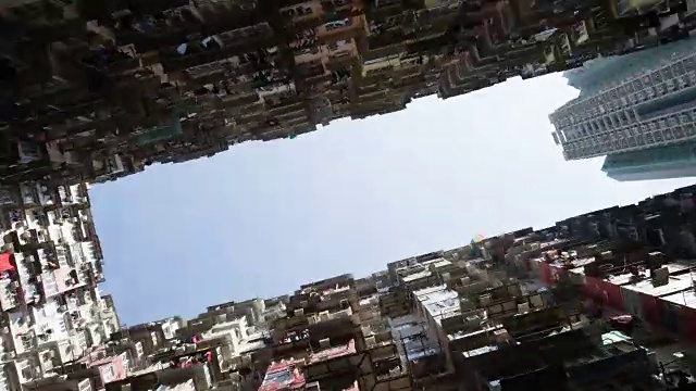 香港鱼涌街公寓大楼的4k时间间隔视频素材