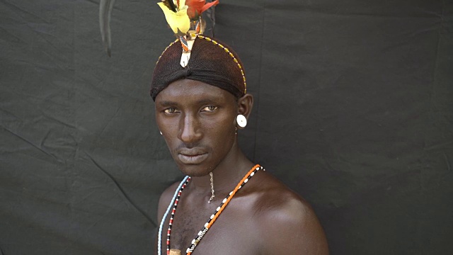 桑布鲁部落。肯尼亚,非洲。视频下载