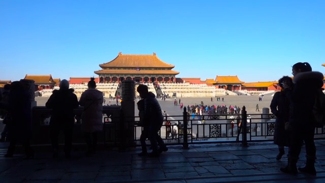 人们在中国北京紫禁城旅游视频素材