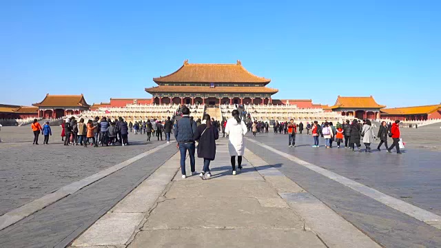 人们在中国北京紫禁城旅游视频下载