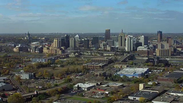 明尼苏达州圣保罗市上空的航拍视频素材