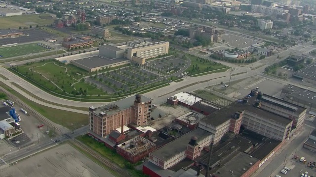一个废弃的仓库，Hoban冷库大楼，在底特律，密歇根州。视频素材