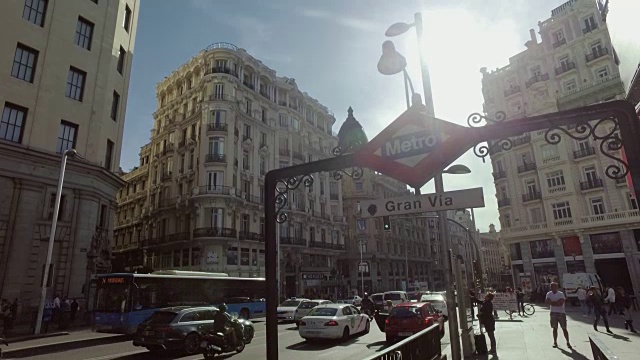 西班牙首都马德里的大Via视频素材