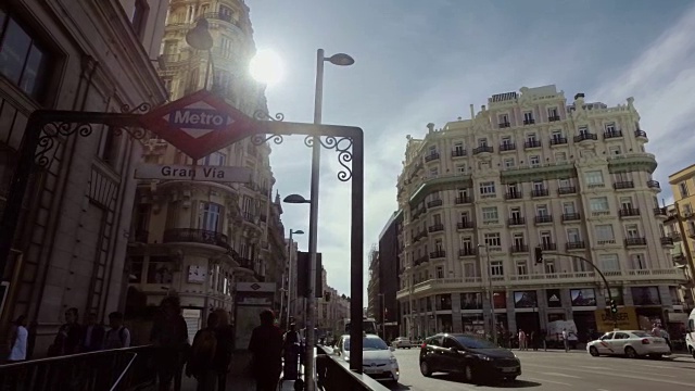 西班牙首都马德里的大Via视频素材
