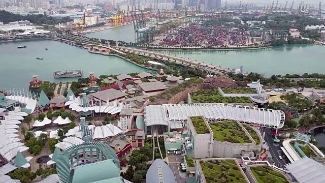 新加坡圣淘沙岛的无人机视频视频素材