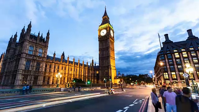 日落时分的伦敦大本钟，时光流逝视频素材