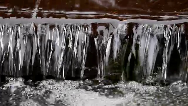 清澈的水流淌在森林小溪，巴伐利亚森林，德国巴伐利亚视频素材
