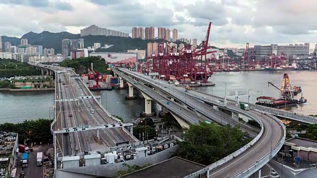 香港中环货柜港视频素材