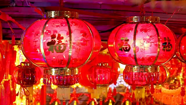 中国新年的红灯笼视频素材