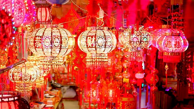 中国新年的红灯笼视频素材