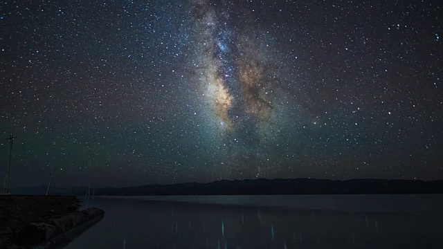 中国青海省茶卡盐湖的银河反射视频下载