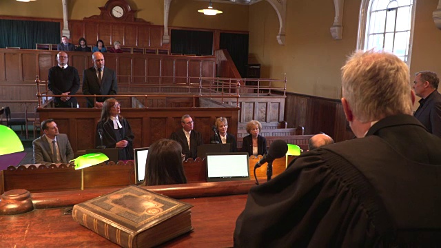 4K:法庭听证-有法官和律师/大律师的法庭案件视频下载