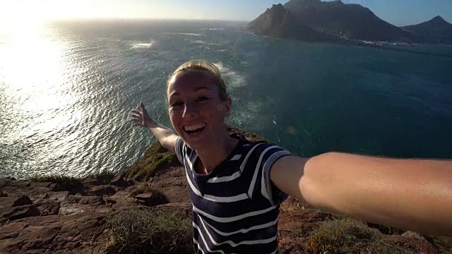 南非海边的自拍视频素材