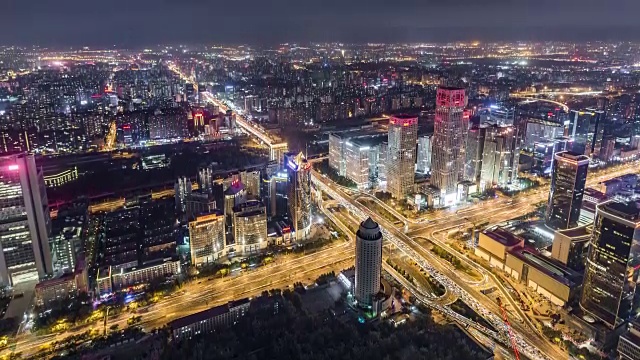 T/L WS HA TU鸟瞰图戏剧性的城市场景/北京，中国视频素材