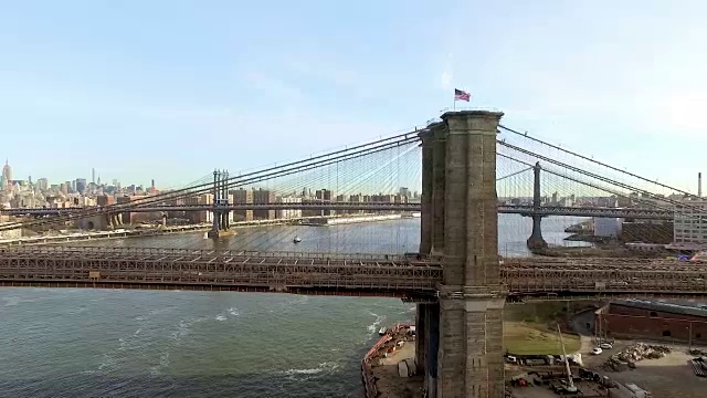 布鲁克林大桥鸟瞰图视频下载