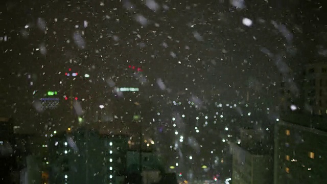 北海道札幌市晚上下雪视频下载