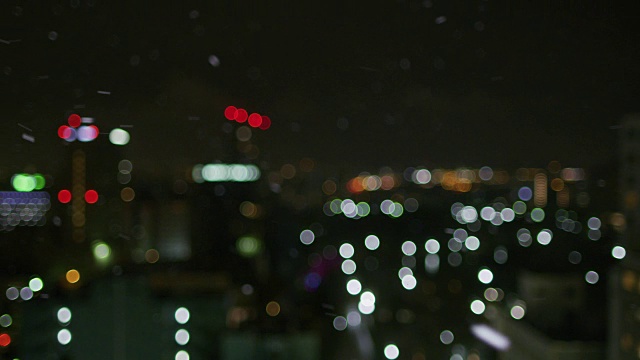 札幌市晚上下雪/北海道札幌视频下载