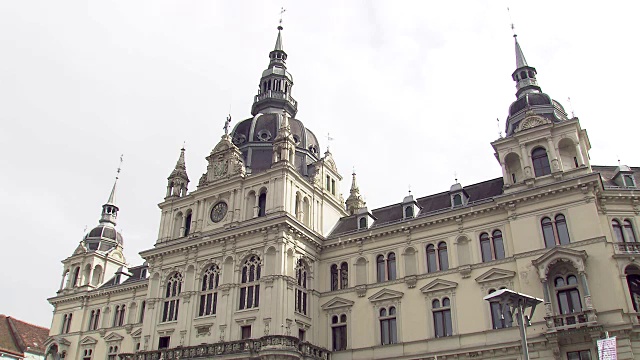 格拉茨-格拉茨市政厅的塔楼视频素材