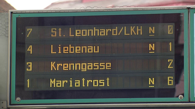 格拉茨有轨电车目的地板在格拉茨视频下载
