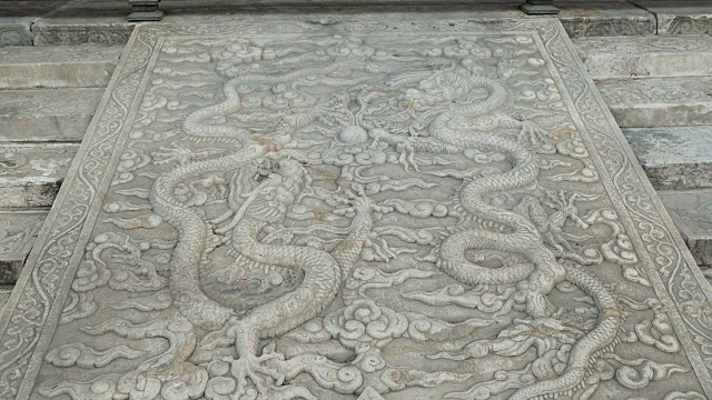 中国北京紫禁城的石雕视频下载