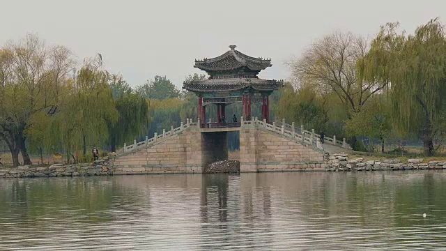 中国北京，颐和园昆明湖视频素材