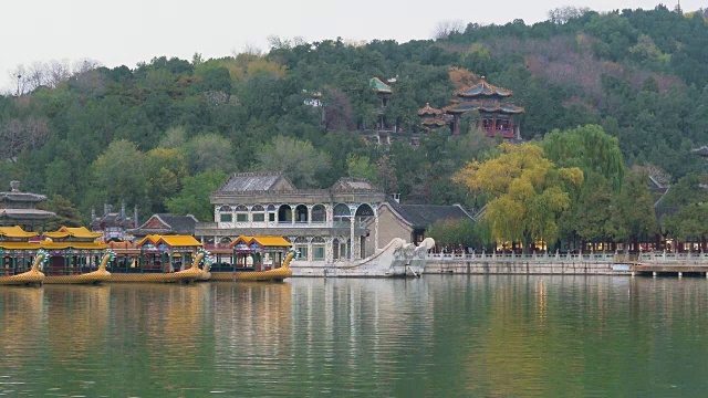 中国北京，颐和园昆明湖视频下载