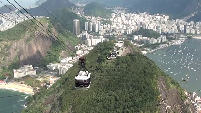 巴西-缆车在里约热内卢02下降视频下载