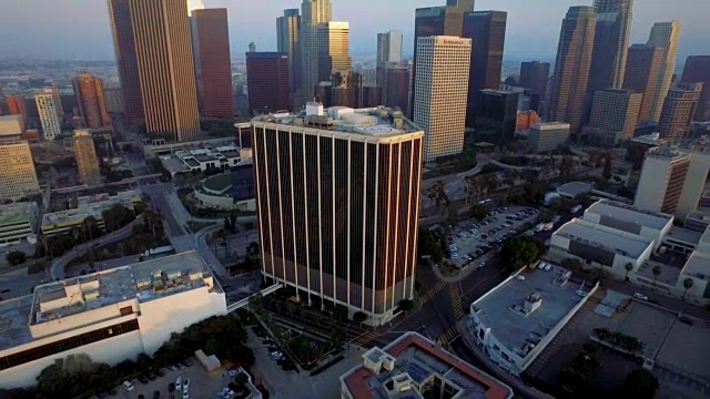 加州洛杉矶市中心的空中画面视频素材