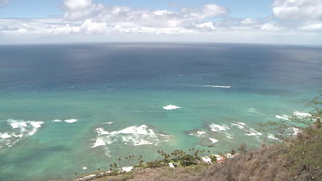 夏威夷的火奴鲁鲁，海浪轻轻冲刷视频素材