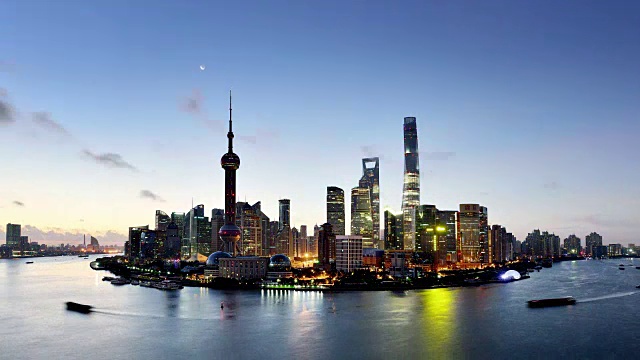 上海城市景观鸟瞰图，上海，中国视频下载