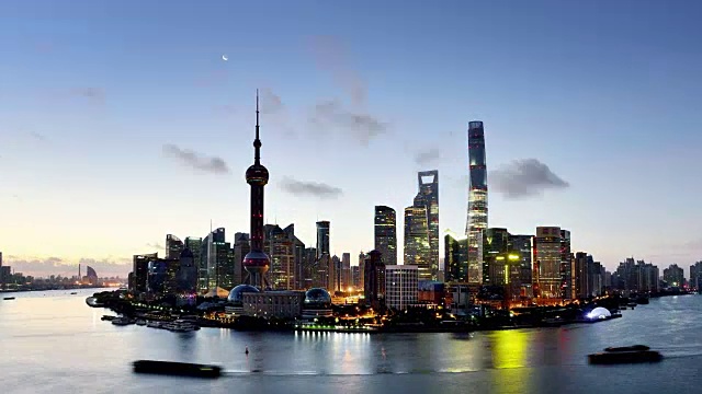 上海城市景观鸟瞰图，上海，中国视频下载