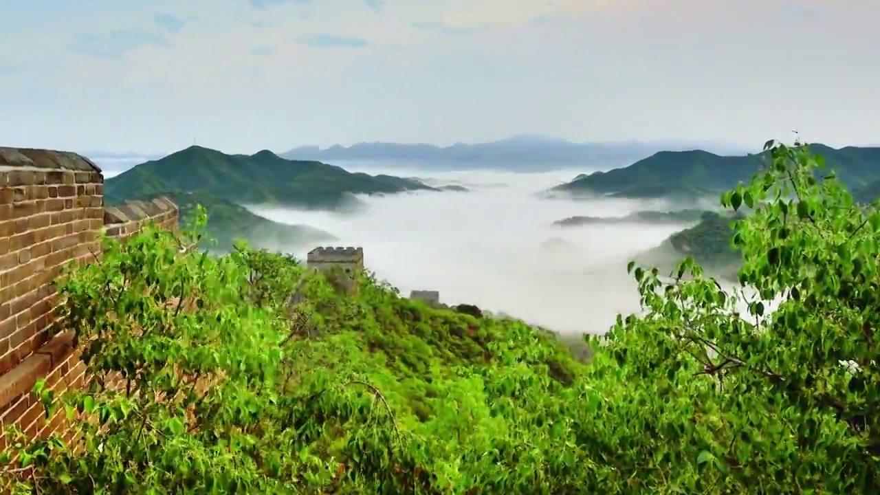 中国平流层雾中的长城视频素材