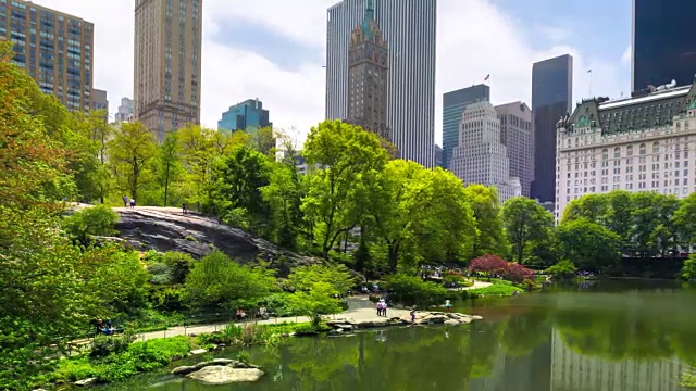 时间流逝ZO中央公园和曼哈顿的天际线视频素材