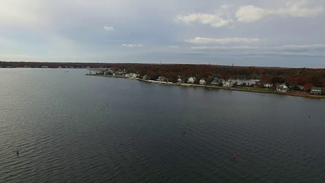 风景优美的空中Westport, CT视频素材