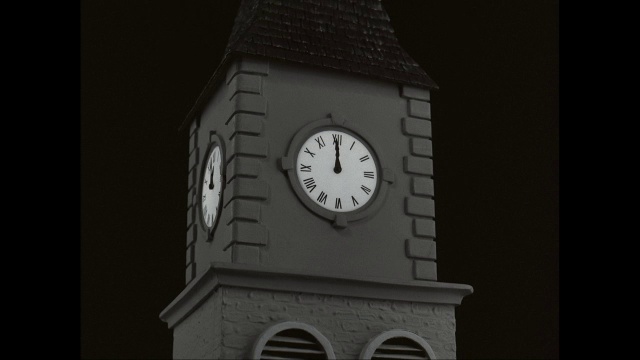 MS钟塔外观与钟面在晚上/美国视频素材