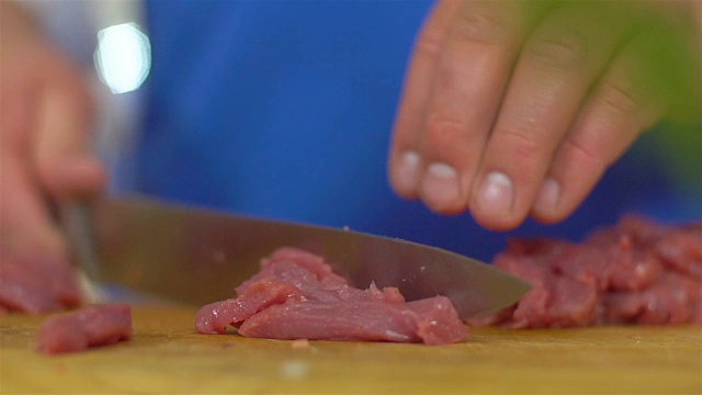 切西冷牛肉，慢动作视频素材